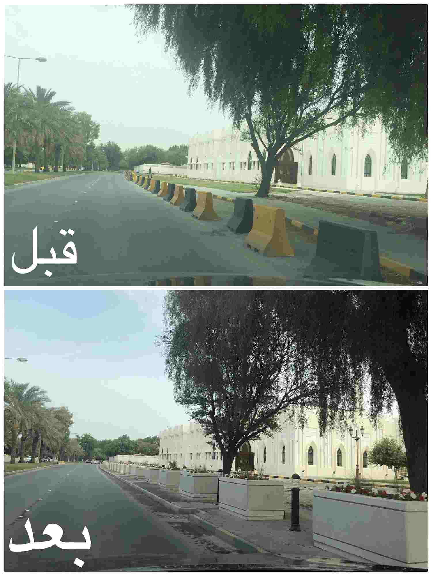 بلدية "الجنوبية" تستبدل الحواجز الإسمنتية بـأحواض زراعية في شارع الشيخ سلمان